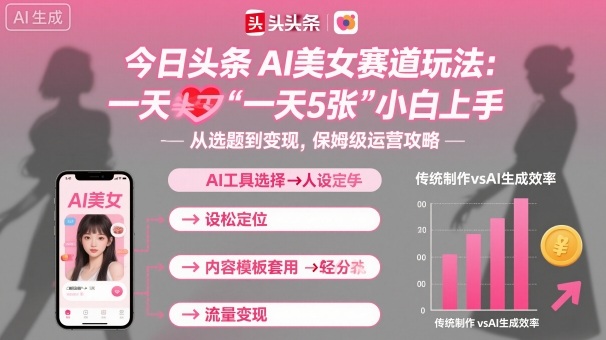 今日头条AI美女赛道玩法，一天轻松5张，小白轻松上手-冒泡网