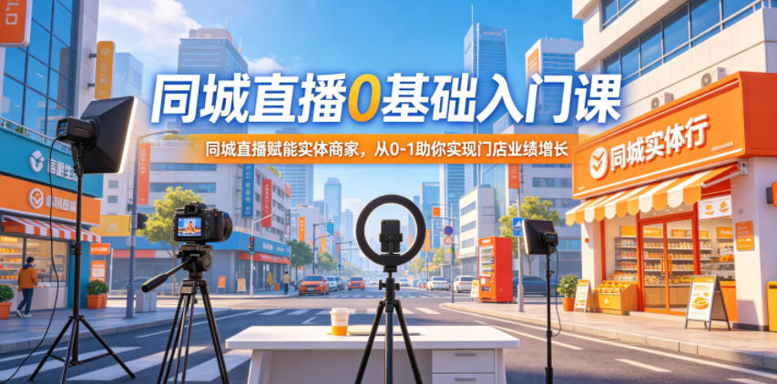 7bcaf4acd4ede8b71257217454a91e8d.jpeg 同城直播0基础入门课,同城直播赋能实体商家,从0-1助你实现门店业绩增长