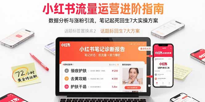 小红书流量运营进阶指南，数据分析与涨粉引流，笔记起死回生7大实操方案-冒泡网