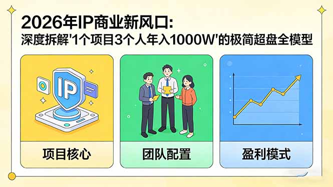 2026年IP商业新风口：深度拆解“1个项目3个人年入1000W”的极简超盘全模型-冒泡网