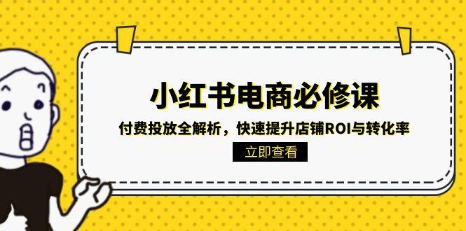 小红书电商必修课：付费投放全解析，快速提升店铺ROI与转化率-冒泡网