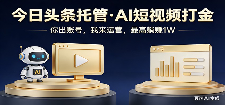 头条号AI托管，我提供作品，你提供账号，每天5分钟发布，小白躺赚3000+-冒泡网