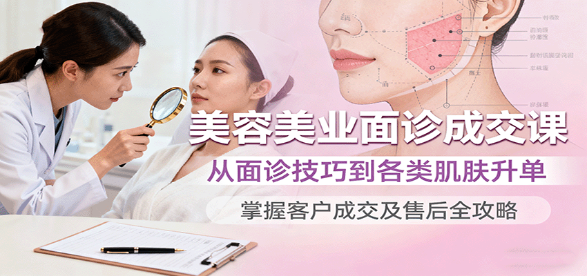 美容美业面诊成交课，从面诊技巧到各类肌肤升单，掌握客户成交及售后全攻略-冒泡网