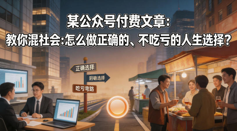 某公众号付费文章：教你混社会：怎么做正确的、不吃亏的人生选择？-冒泡网
