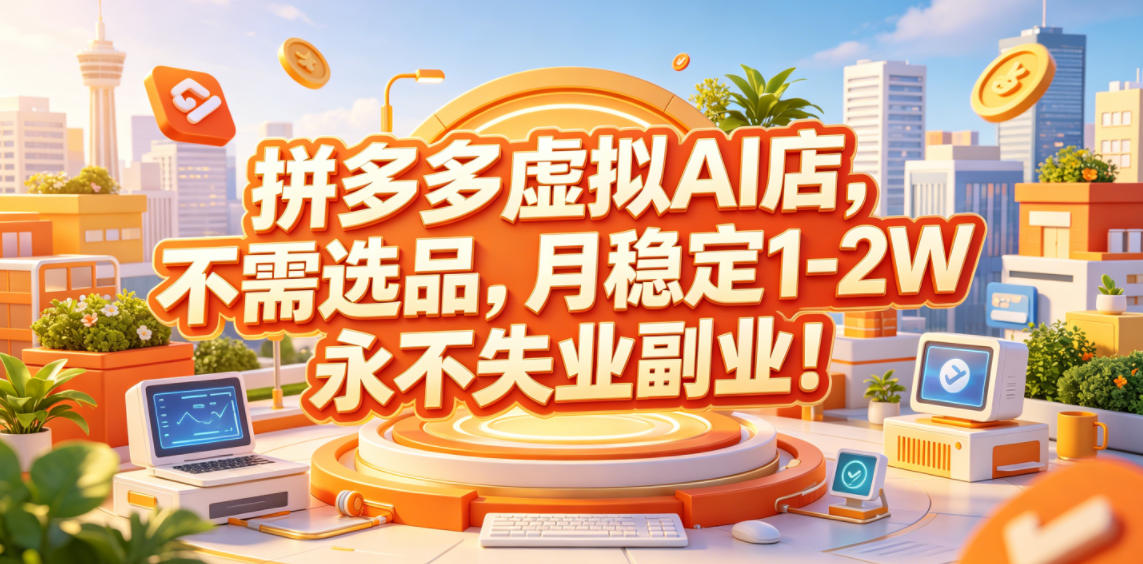 83992575bfd9bc1d330c53f3e94c2114.jpeg 拼多多虚拟AI店,不需选品,月稳定1-2W,永不失业副业!【揭秘】