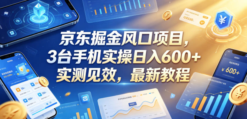 京东掘金风口项目，3台手机实操日入600+，实测见效，最新教程【揭秘】-冒泡网
