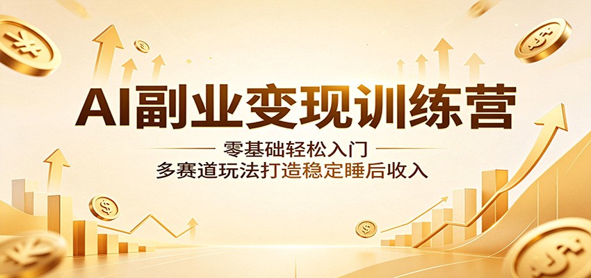 AI副业变现训练营：零基础轻松入门，多赛道玩法打造稳定睡后收入-冒泡网