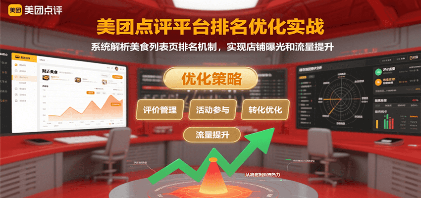 美团点评平台排名优化实战，系统解析美食列表页排名机制，实现店铺曝光和流量提升-冒泡网