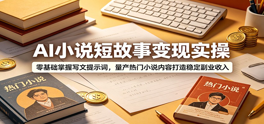 AI小说短故事变现实操：零基础掌握写文提示词，量产热门小说内容打造稳定副业收入-蜗牛学社