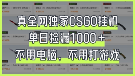 真全网独家CSGO挂G，单日捡漏1k+【揭秘】-冒泡网