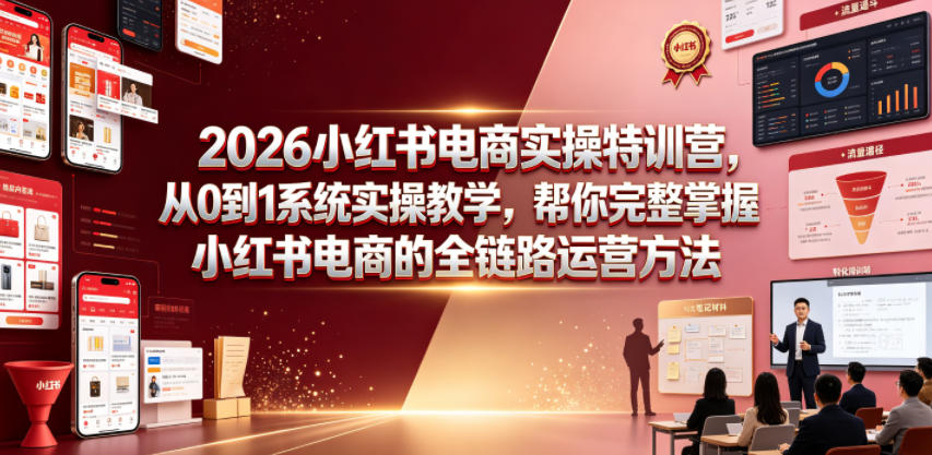 8858c4f30b4c236ab2a808a741730d00.jpeg 2026小红书电商实操特训营,从0到1系统实操教学,帮你完整掌握小红书电商的全链路运营方法