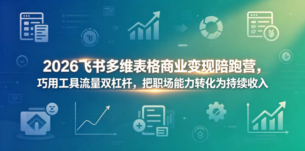 88ba10479cec91f46a6ccc64b7ca8b94.jpeg 2026飞书多维表格商业变现陪跑营,巧用工具流量双杠杆,把职场能力转化为持续收入