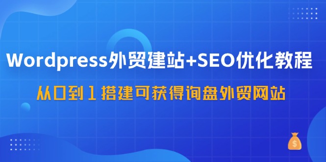 WordPress外贸建站+SEO优化教程，从0到1搭建可获得询盘外贸网站(57节课)-冒泡网