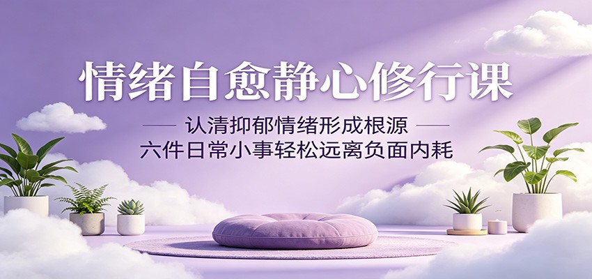 情绪自愈静心修行课：认清抑郁情绪形成根源，六件日常小事轻松远离负面内耗-冒泡网