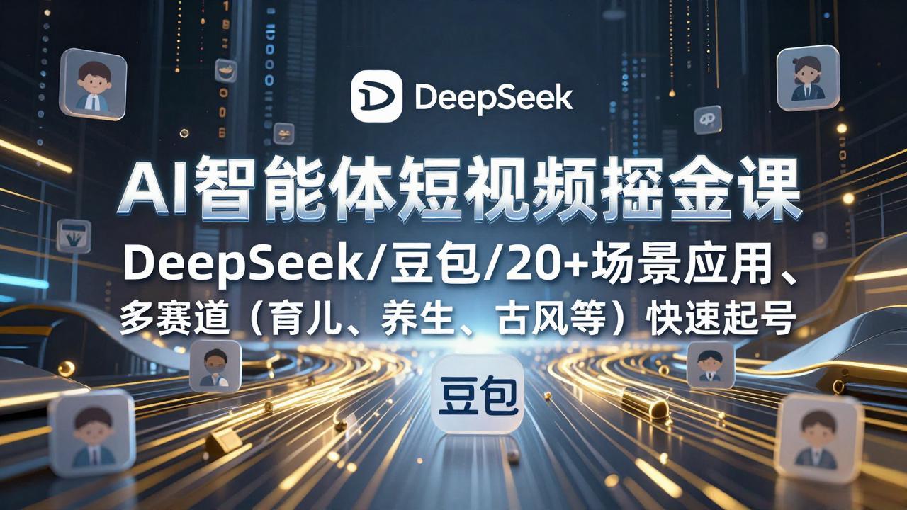 AI智能体短视频掘金课，DeepSeek/豆包/20+场景应用、多赛道(育儿、养生、古风等-冒泡网