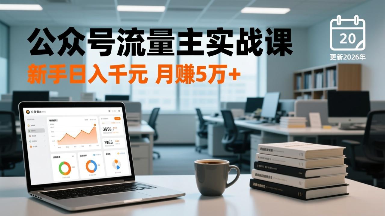 公众号流量主实战课，爆文写作、流量池运营、多平台分发，新手日入千元月赚5万+更新2026年-冒泡网