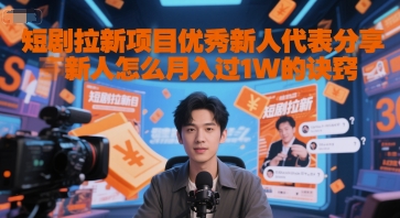 短剧拉新项目优秀新人代表分享新人怎么月入过1W的诀窍-冒泡网