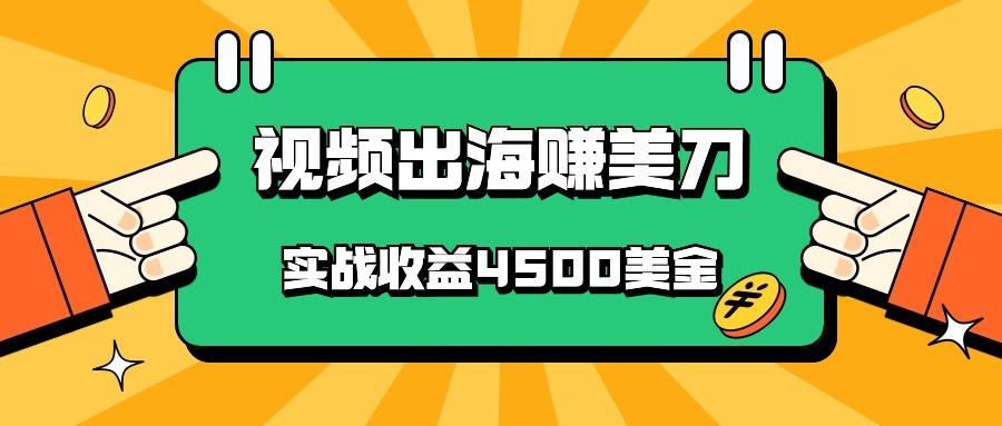 国内爆款视频出海赚美刀,实战收益4500美金,批量无脑搬运,无需经验直接上手-冒泡网