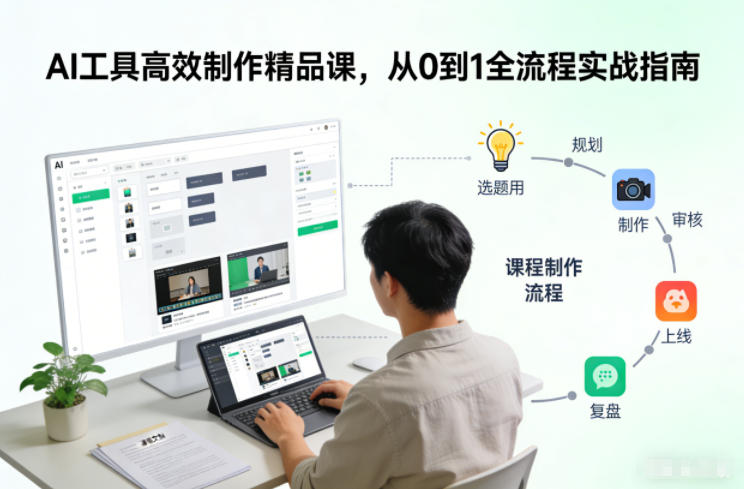 AI工具高效制作精品课，从0到1全流程实战指南-冒泡网