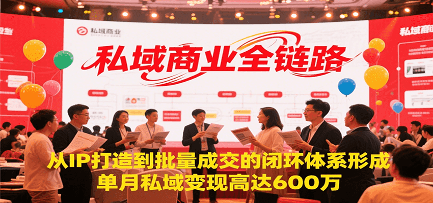 私域商业全链路，从IP打造到批量成交的闭环体系形成，单月私域变现600万-冒泡网
