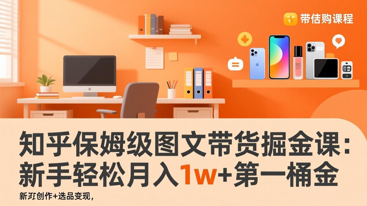 知乎保姆级图文带货掘金课：账号打造+爆文创作+选品变现，新手轻松月入1w+第一桶金-冒泡网