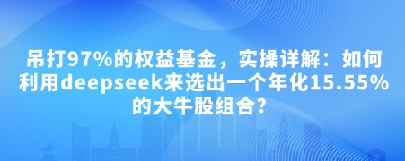 付费文章：吊打97%的权益基金，实操详解：如何利用deepseek来选出一个年化15.55%的大牛股组合?-冒泡网