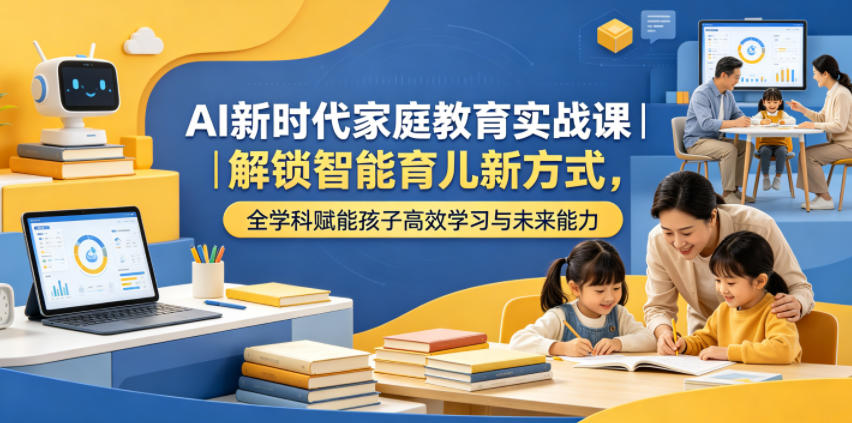 AI新时代家庭教育实战课｜解锁智能育儿新方式，全学科赋能孩子高效学习与未来能力-冒泡网