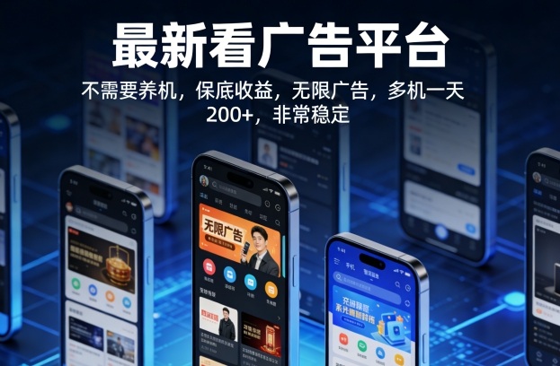 最新看广告平台，不需要养机，保底收益，无限广告，多机一天200+，非常稳定【揭秘】-冒泡网