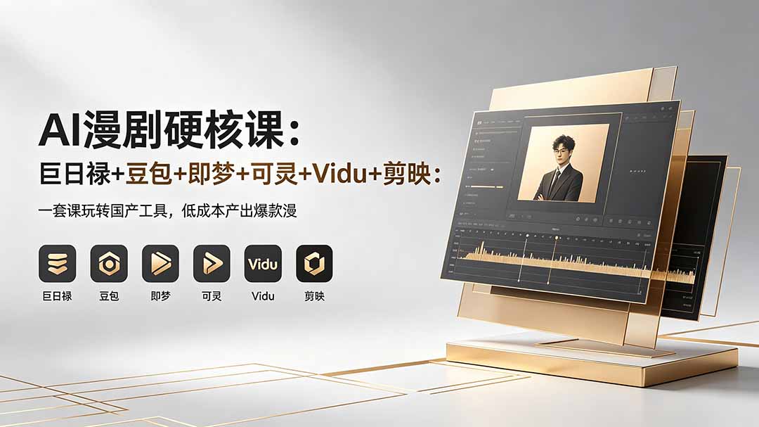 AI漫剧硬核课：巨日禄+豆包+即梦+可灵+Vidu+剪映：一套课玩转国产工具，低成本产出爆款漫剧-冒泡网