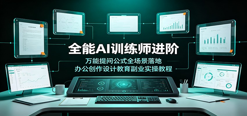 全能AI训练师进阶：万能提问公式全场景落地，办公创作设计教育副业实操教程-冒泡网