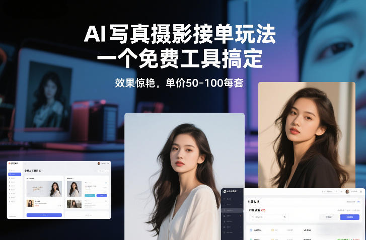 AI写真摄影接单玩法，一个免费工具搞定，效果惊艳，单价50-100每套-冒泡网