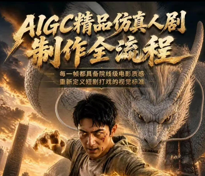 AIGC精品仿真人剧豢龙人全流程制作解析2026，国风仿真人创作+打斗剧情+人设编排，一站式AI短剧入门-冒泡网
