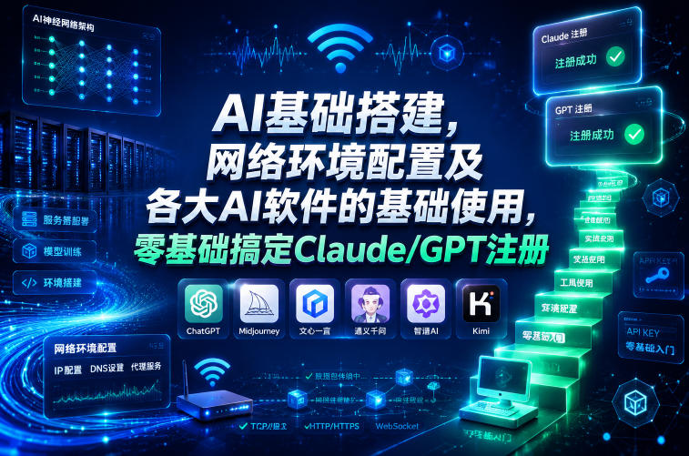 995c8629bcee34942e948de5b4055445.jpeg AI基础搭建,网络环境配置及各大AI软件的基础使用,零基础搞定Claude/GPT注册