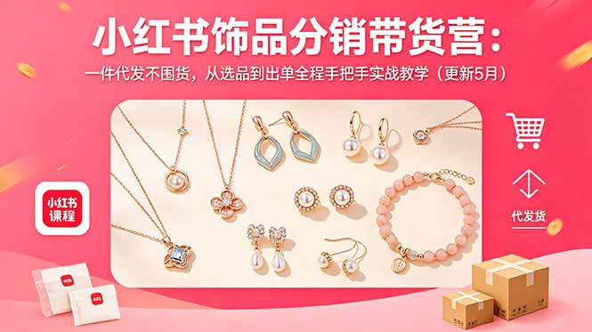 小红书饰品分销带货营：一件代发不囤货，从选品到出单全程手把手实战教学(更新5月-冒泡网