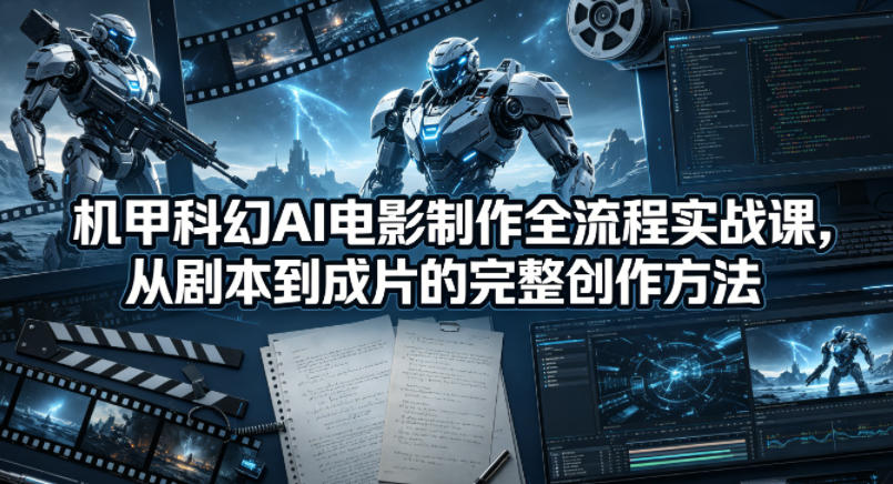 机甲科幻AI电影制作全流程实战课，从剧本到成片的完整创作方法-冒泡网