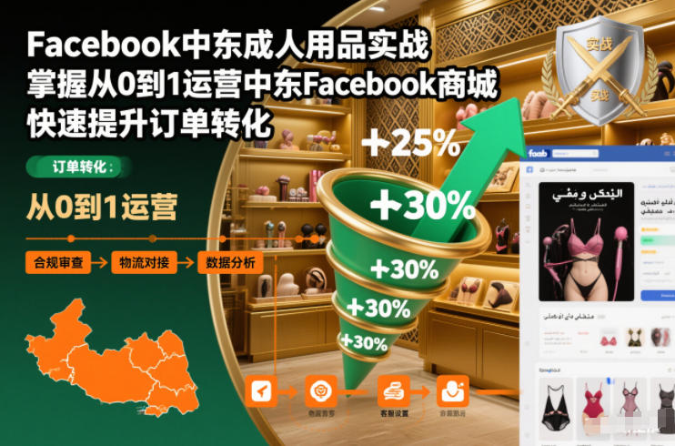Facebook中东成人用品实战，掌握从0到1运营中东Facebook商城，快速提升订单转化-冒泡网