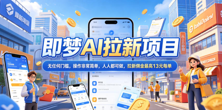 2026年即梦AI拉新项目最新玩法，无任何门槛，操作非常简单，人人都可做，拉新佣金最高13米每单(更新6月24日)-冒泡网