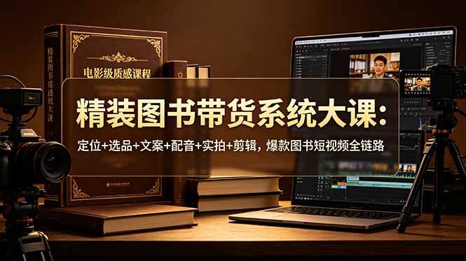 9cfa38f1f5e7db654e7c989ed6b16ff7.jpeg 精装图书带货系统大课:定位+选品+文案+配音+实拍+剪辑,爆款图书短视频全链路