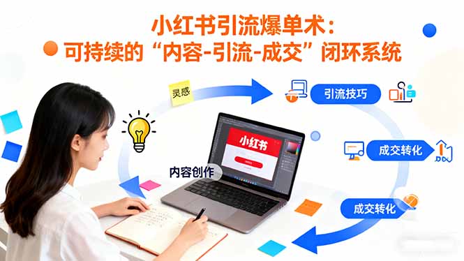 9d6578bc9475668d9efb133838447925.jpeg 小红书引流爆单术:构建一套低成本 可持续的“内容-引流-成交”闭环系统