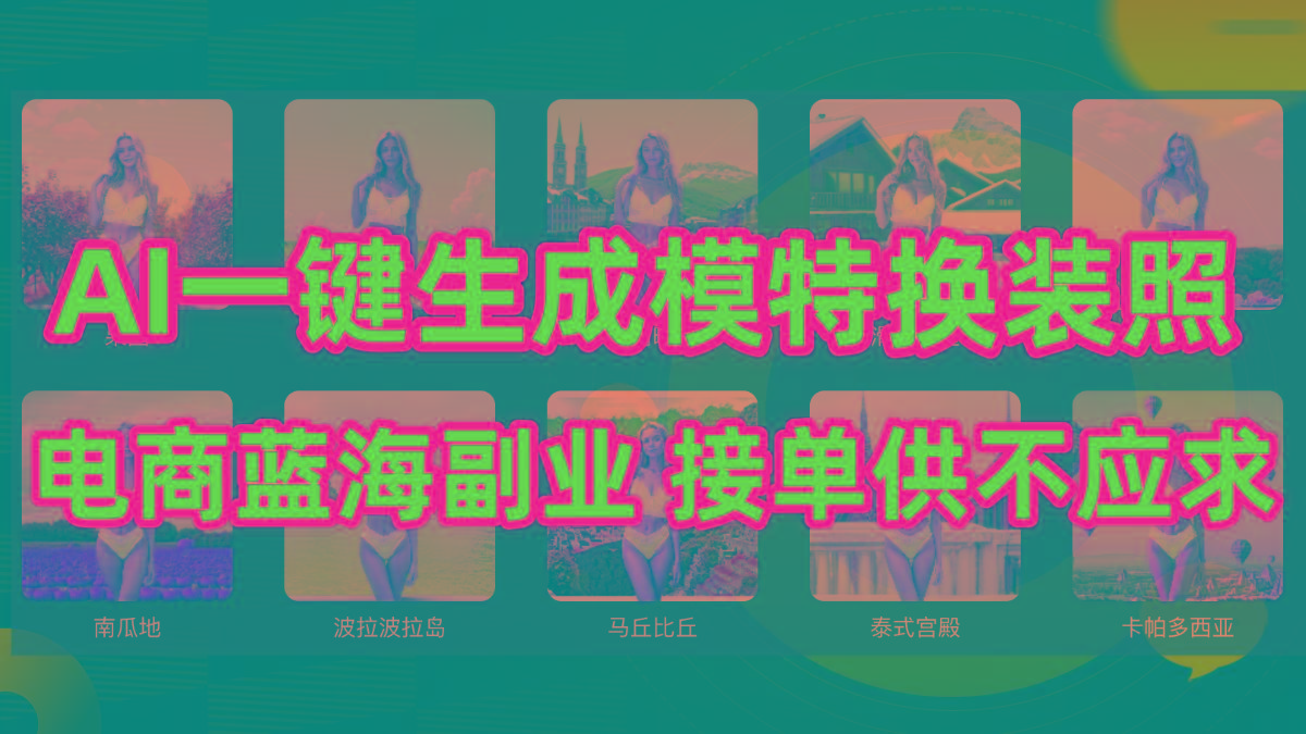 (9616期)AI制作一键生成模特换装照，电商蓝海副业供不应求-冒泡网