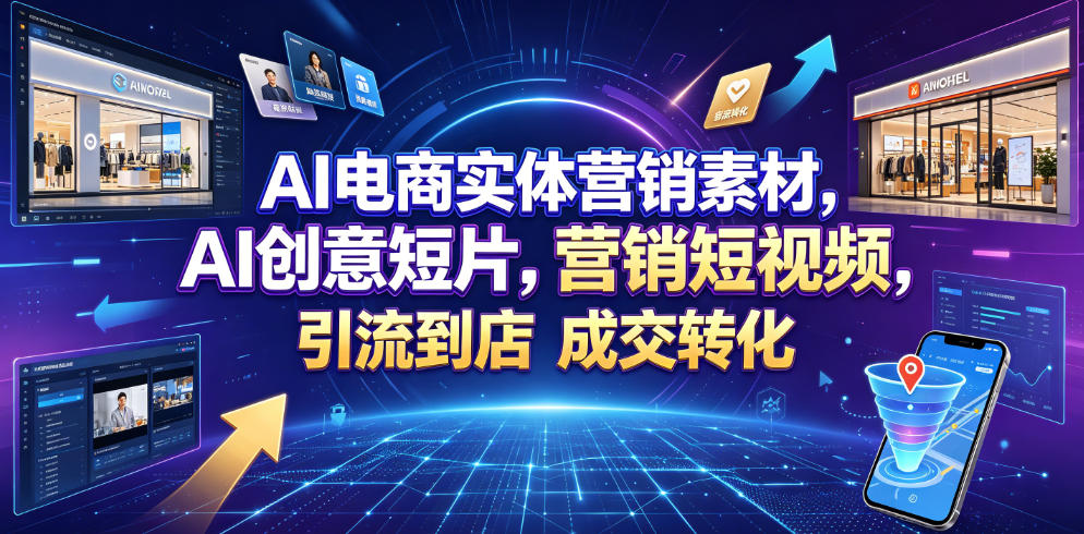 AI电商实体营销素材，AI创意短片，高效打造营销短视频，轻松引流到店，稳定提升门店客流与成交转化-冒泡网