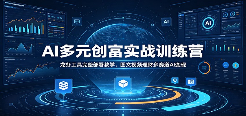 AI多元创富实战训练营：龙虾工具完整部署教学，图文视频理财多赛道AI变现-冒泡网