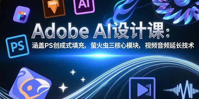 Adobe AI设计课：涵盖PS创成式填充，萤火虫三核心模块，视频音频延长技术-冒泡网