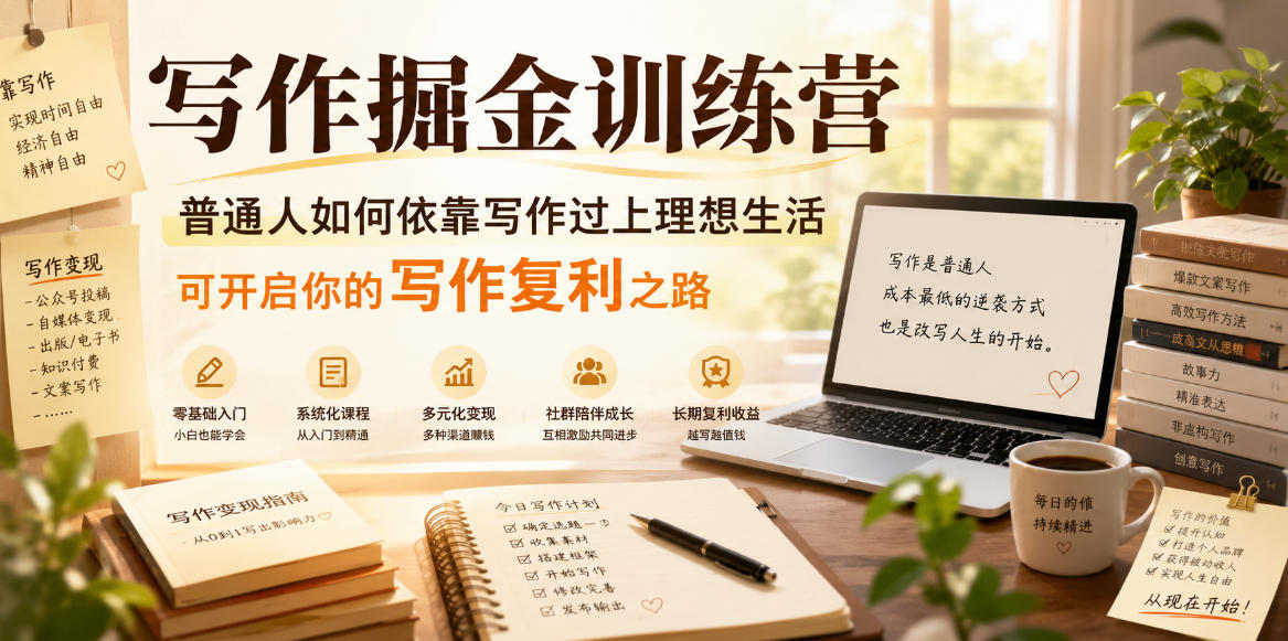 a2481cfc735f0c188617f8935038149c.jpeg 写作掘金训练营,普通人如何依靠写作过上理想生活,可开启你的写作复利之路(更新6月)