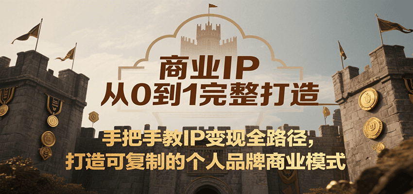 商业IP从0到1完整打造，手把手教IP变现全路径，打造可复制的个人品牌商业模式-冒泡网