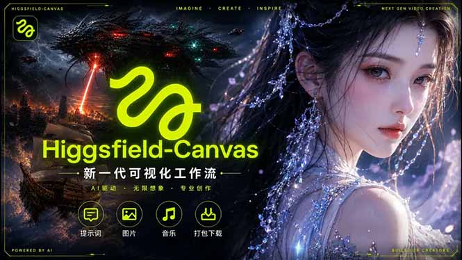 Higgsfield Canvas AI视频制作详解，节点式工作流搭建，重构新式视频创作完整教程-冒泡网