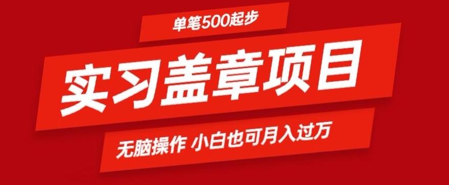 实习代盖章项目一单500起普通人可落地项目小白也可轻易上手-冒泡网
