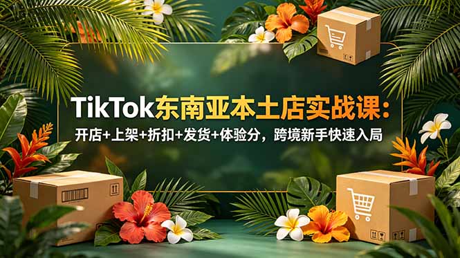 TikTok东南亚本土店实战课：开店+上架+折扣+发货+体验分，跨境新手快速入局-冒泡网