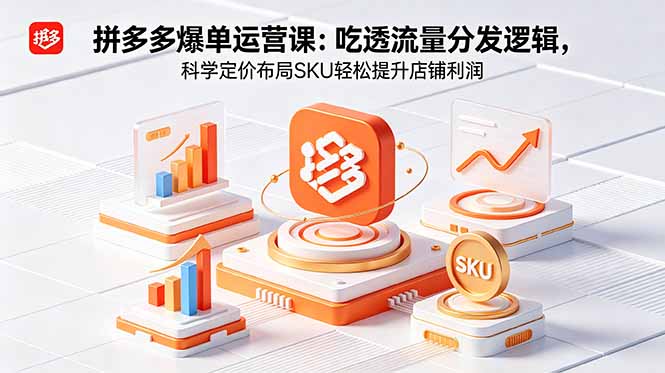 拼多多爆单运营实战课：吃透流量分发逻辑，科学定价布局SKU轻松提升店铺利润-冒泡网