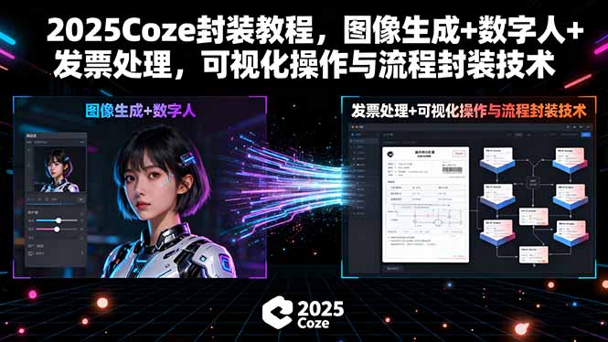 2025Coze封装教程，图像生成+数字人+发票处理，可视化操作与流程封装技术-冒泡网